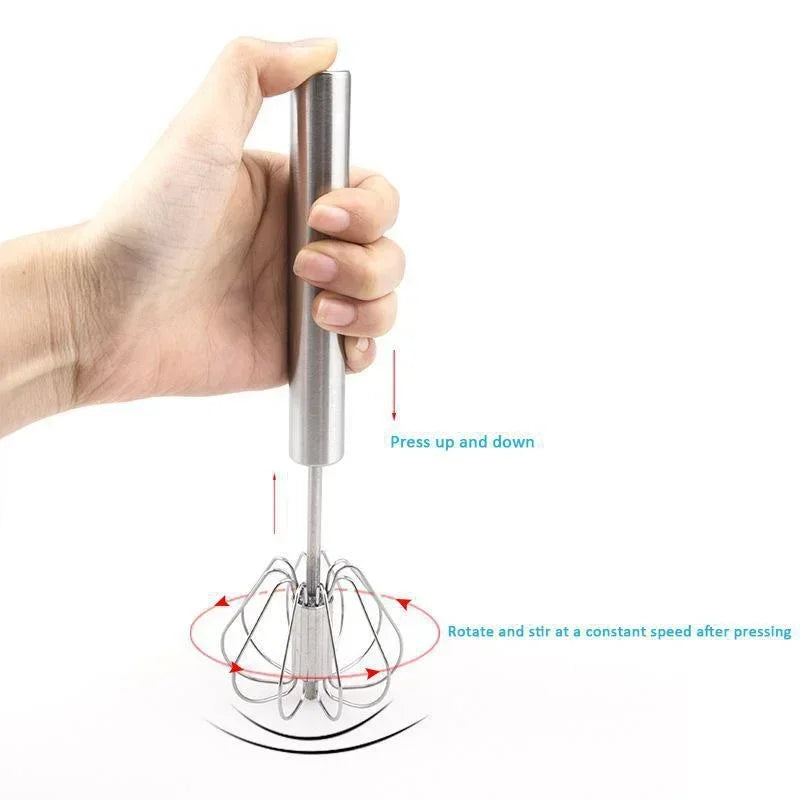 Push-Spin Kitchen Whisk